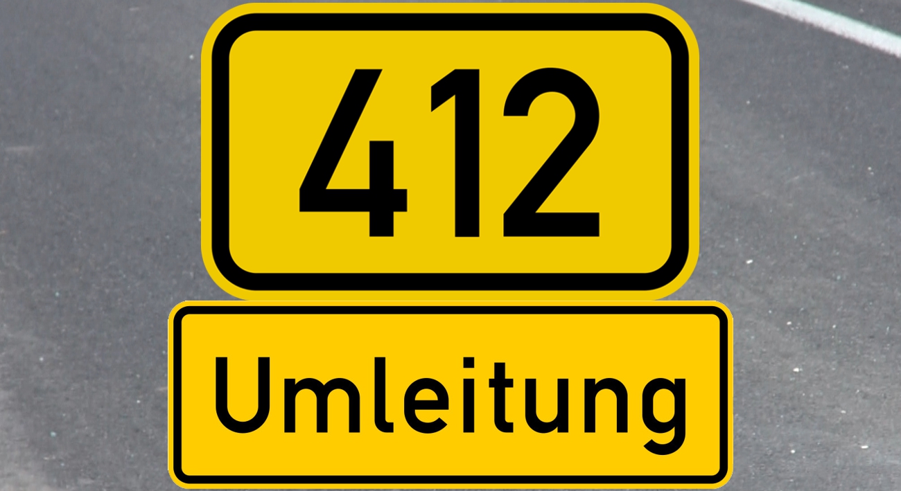 Verkehrsführung auf B412 wird zu Pfingsten geändert