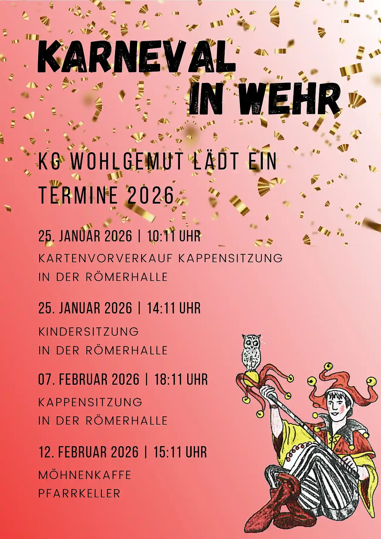 Kindersitzung 2026 KG Wohlgemut Wehr