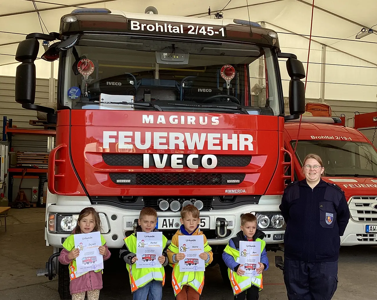 Vorschulkinder des Burgbrohler Kindergarten Morgenland erhielten Brandschutzerziehung