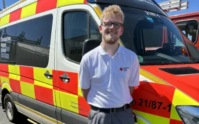 Große Dankbarkeit: Marvin Engel wurde beim Roten Kreuz mit offenen Armen empfangen