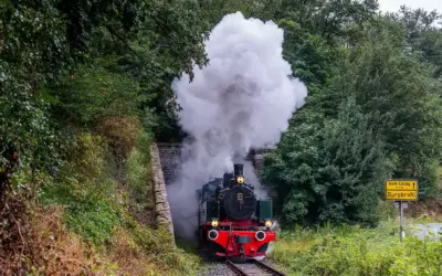 Freitagabend zum Burgeressen nach Burgbrohl mit der Dampflok der Brohltalbahn