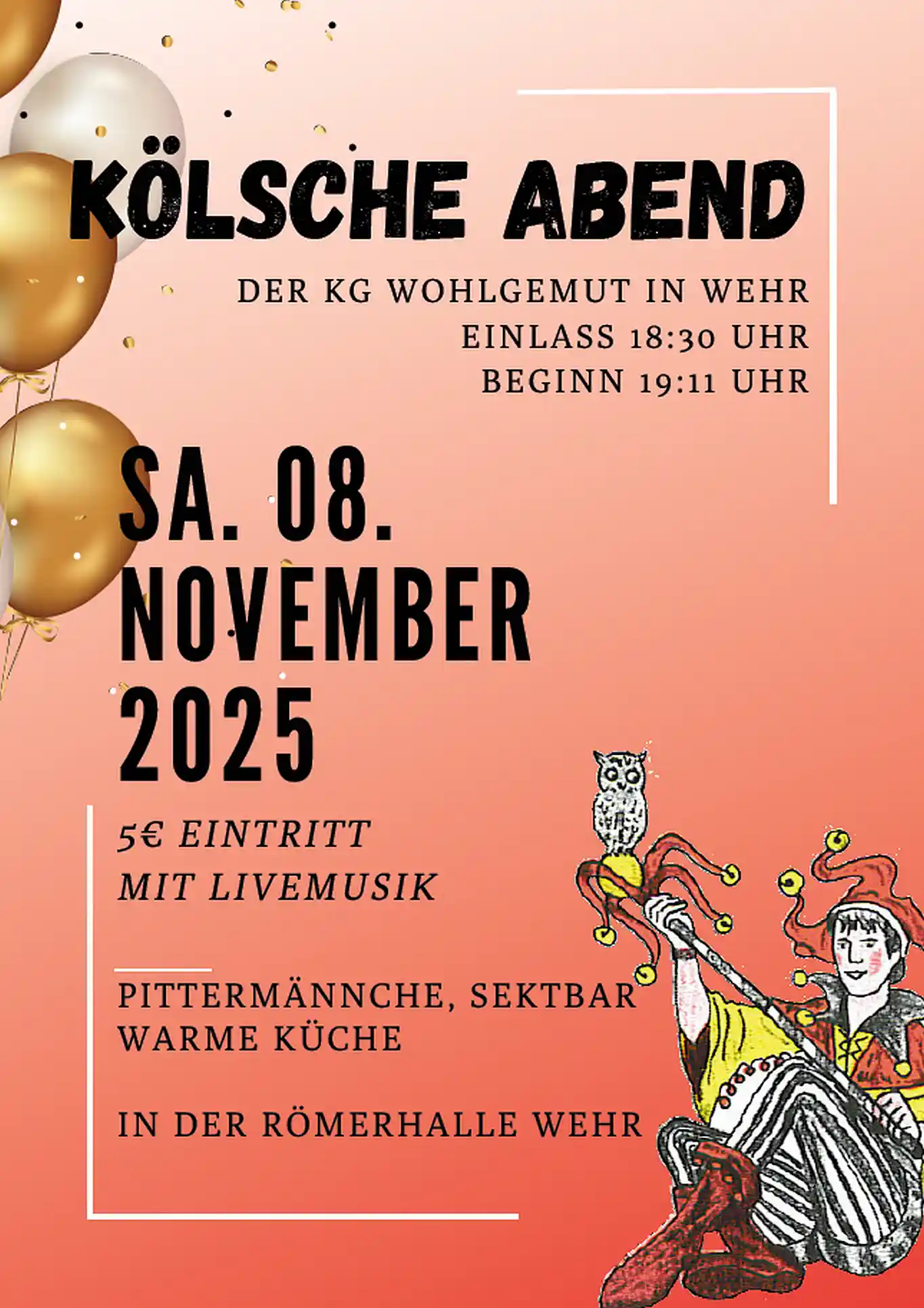 Kölsche Abend in der Römerhalle Wehr – Stimmung, Musik und Genuss!