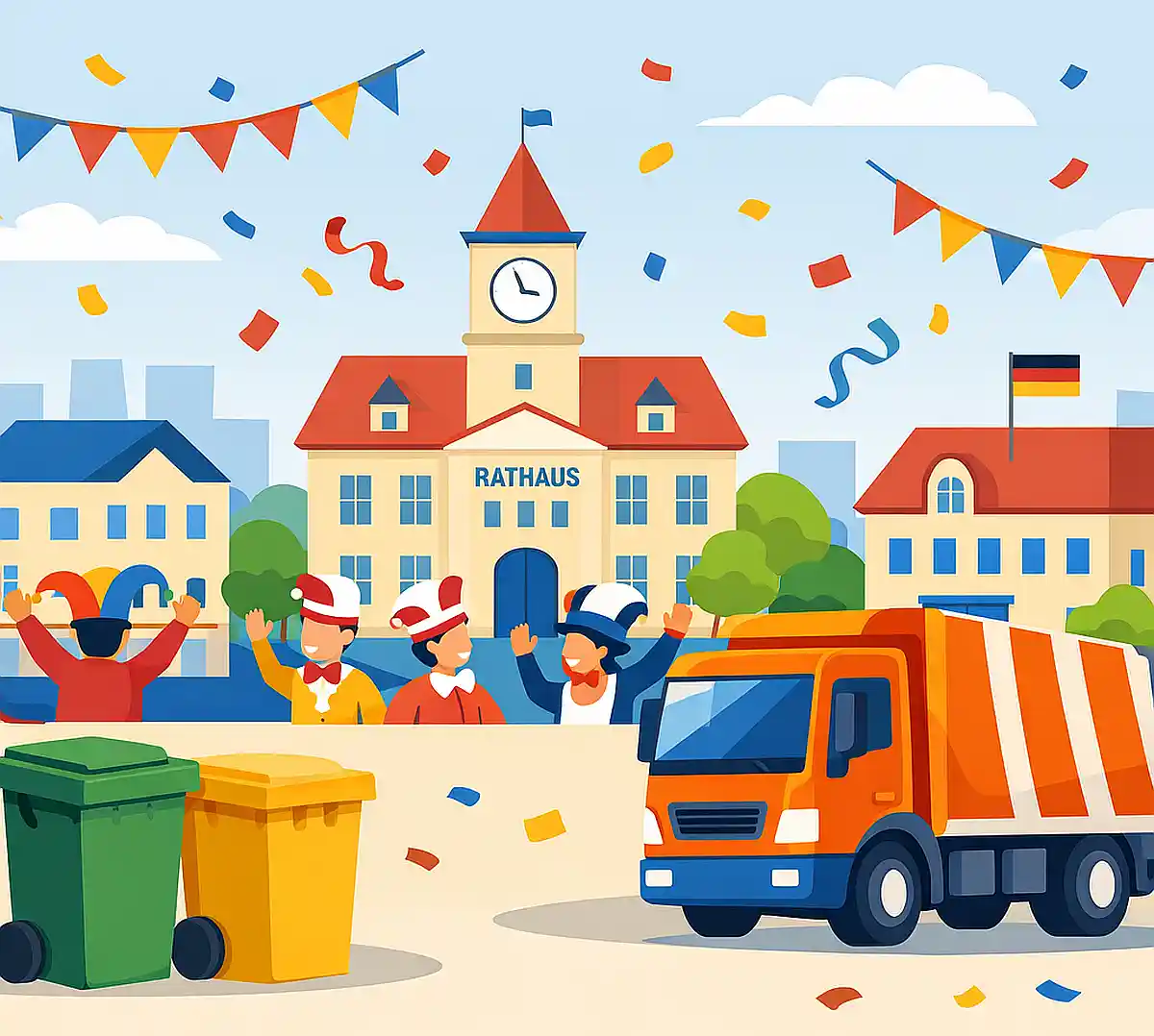 Das sollten Sie wissen: Öffnungszeiten von Behörden und Abfuhrterminen an Karneval