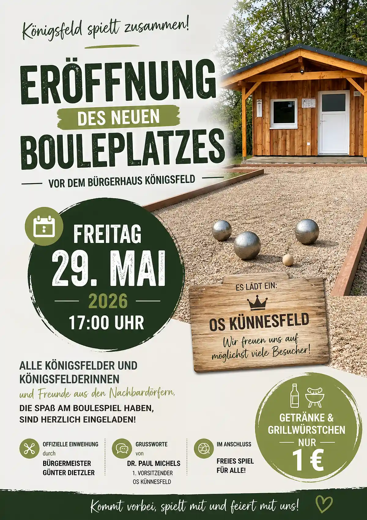 Eröffnung des neuen Bouleplatzes in Königsfeld