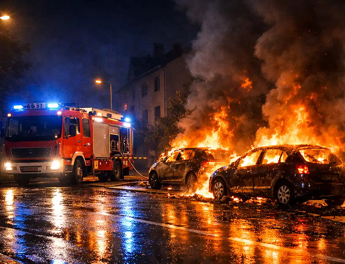 Zwei Autos brennen in Sinzig  – Polizei nimmt zwei junge Männer fest